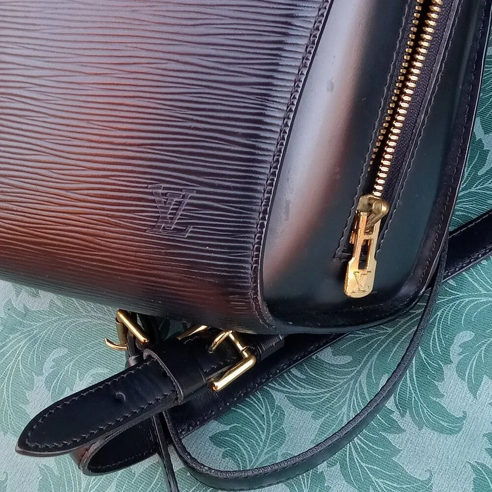 Authentic LOUIS VUITTON Black Epi Leather Mabillon Backpack Bag